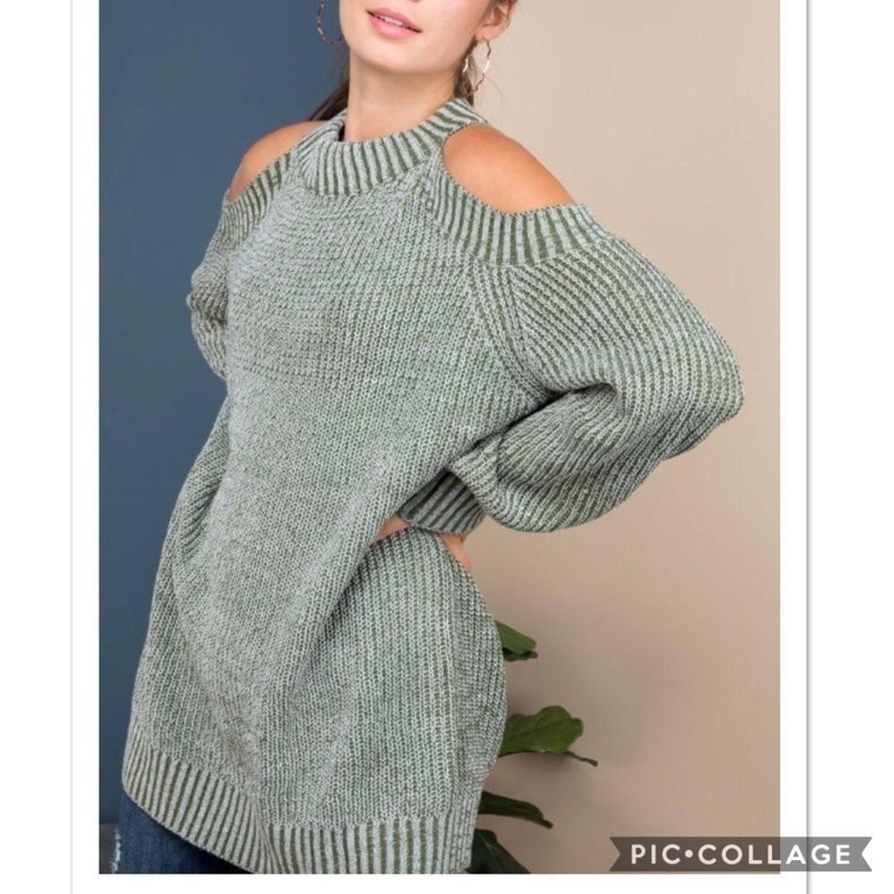 SALE!! Sage Oversized Sweater - Picture 4 of 4